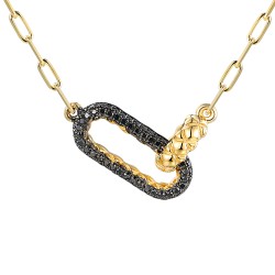 Naszyjnik z czarnymi diamentami (N11542 Y BD) - zdjęcie: 2