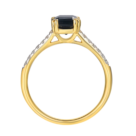 Pierścionek z czarnym agatem i diamentami (R82483 Y BAG): 10