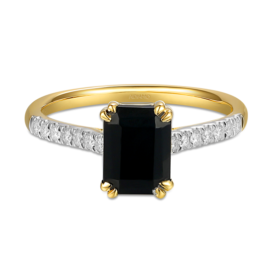 Pierścionek z czarnym agatem i diamentami (R82483 Y BAG): 10