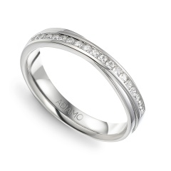 Obrączka ślubna z diamentami, 2,5 mm (R15945 W)