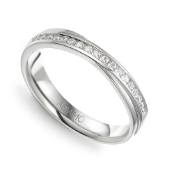 Obrączka ślubna z diamentami, 2,5 mm (R15945 W): 7 - zdjęcie: 3