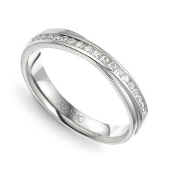 Obrączka ślubna z diamentami, 2,5 mm (R15945 W): 7 - zdjęcie: 3