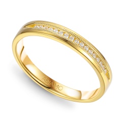 Obrączka ślubna z diamentami, 3 mm (O-R46063 Y)