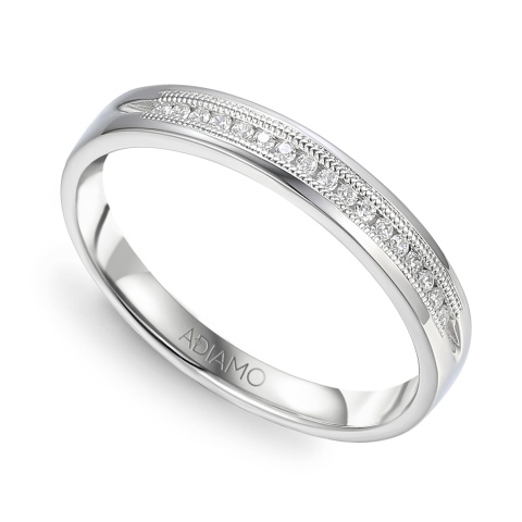 Obrączka ślubna z diamentami , 3 mm (O-R46063 W)