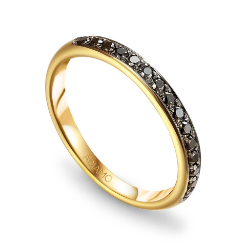 Obrączka z czarnymi diamentami (R60607 Y BD 0,20ct)