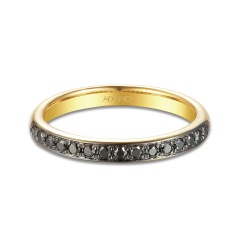 Obrączka z czarnymi diamentami (R60607 Y BD 0,20ct)