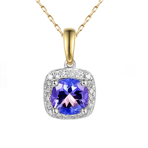 Zawieszka z tanzanitem i diamentami (P58266 YW T)