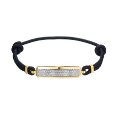 Męska bransoletka sznurkowa z diamentami laboratoryjnymi
