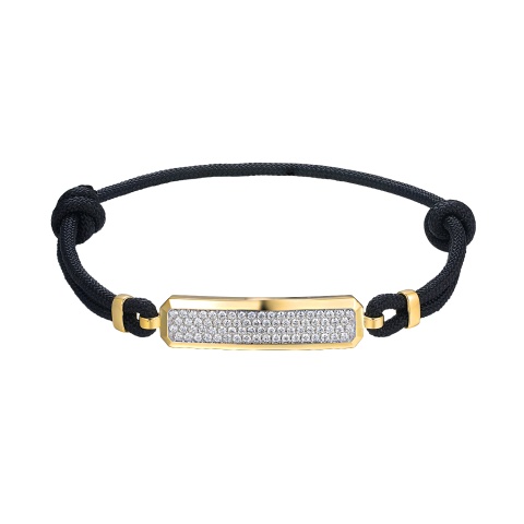 Męska bransoletka sznurkowa z diamentami laboratoryjnymi