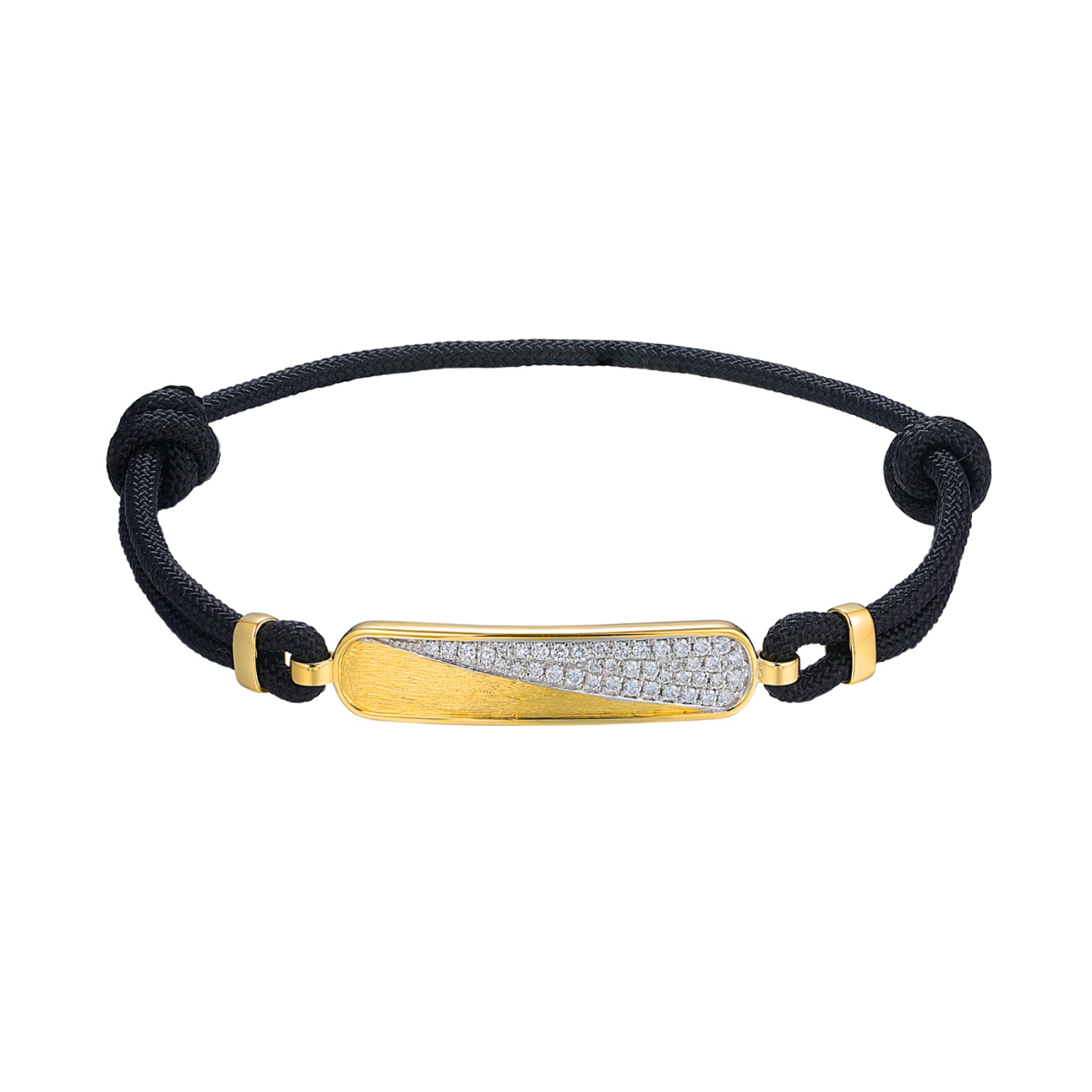 Męska bransoletka sznurkowa z diamentami laboratoryjnymi