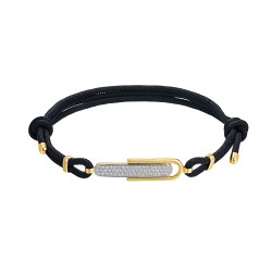 Męska bransoletka sznurkowa z diamentami laboratoryjnymi - zdjęcie: 2