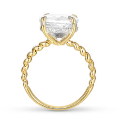 Pierścionek z białym topazem i diamentami (R85127 Y WT): 10 - zdjęcie: 4