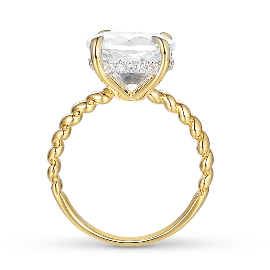 Pierścionek z białym topazem i diamentami (R85127 Y WT): 10