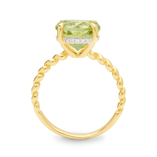 Pierścionek z limonkowym kwarcem i diamentami (R85127 Y LQ): 12