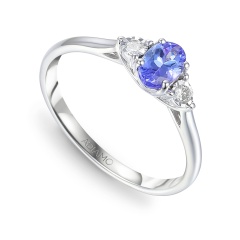Pierścionek z tanzanitem i diamentami (R63841 W T)