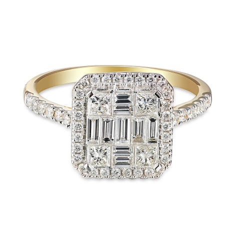 Pierścionek z diamentami (R68048 YW)