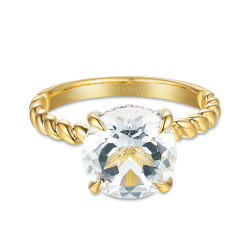 Pierścionek z białym topazem i diamentami (R85127 Y WT): 10 - zdjęcie: 3