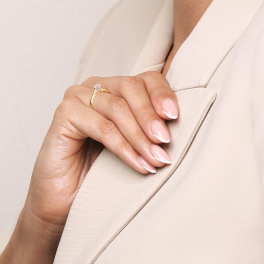 Pierścionek z diamentem, dwukolorowe złoto pr.585 (R34130 0,35ct): 13