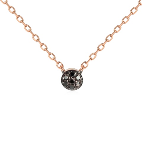 Naszyjnik z czarnymi diamentami (N05947 R C BD)