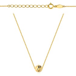 Naszyjnik złoty z kuleczką diamentowaną (N01093 Y) - zdjęcie: 2