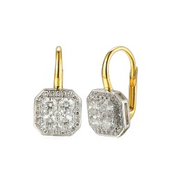 Kolczyki z diamentami (E59436 YW P M) - zdjęcie: 2