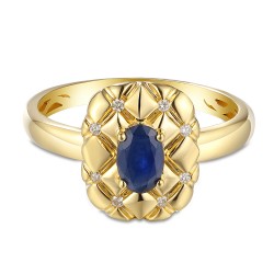 Pierścionek z szafirem i diamentami (R96149 Y SA): 10 - zdjęcie: 4