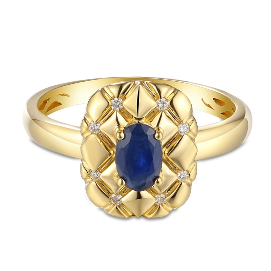 Pierścionek z szafirem i diamentami (R96149 Y SA): 10