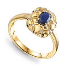 Pierścionek z szafirem i diamentami (R96149 Y SA)