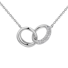 Naszyjnik złączone kółeczka z diamentami (N10854 W)