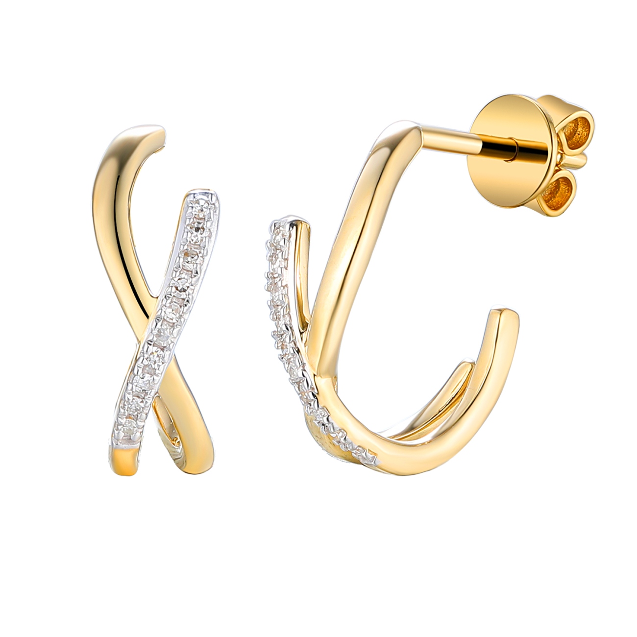 Kolczyki iksy z diamentami (E93820 Y S)
