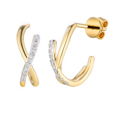 Kolczyki iksy z diamentami (E93820 Y S)