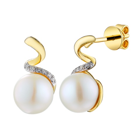 Kolczyki z perłami i diamentami (E94745 Y S)