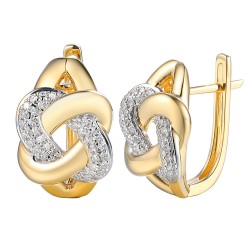 Kolczyki z diamentową pętelką (E95398 Y A) - zdjęcie: 2