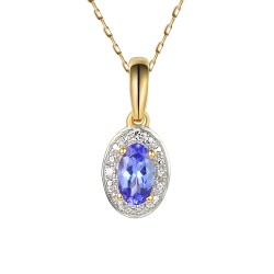 Zawieszka z tanzanitem i diamentami (P60389 Y T) - zdjęcie: 2