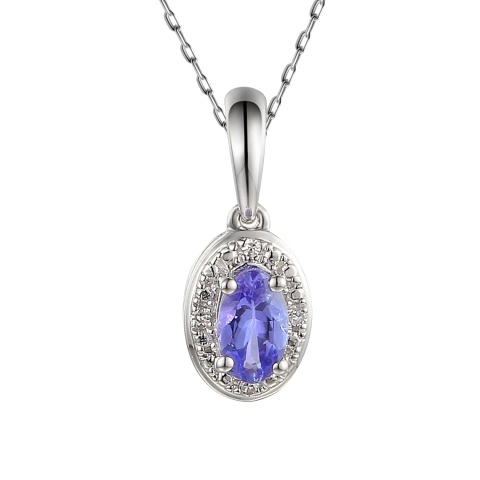 Zawieszka z tanzanitem i diamentami (P60389 W T)