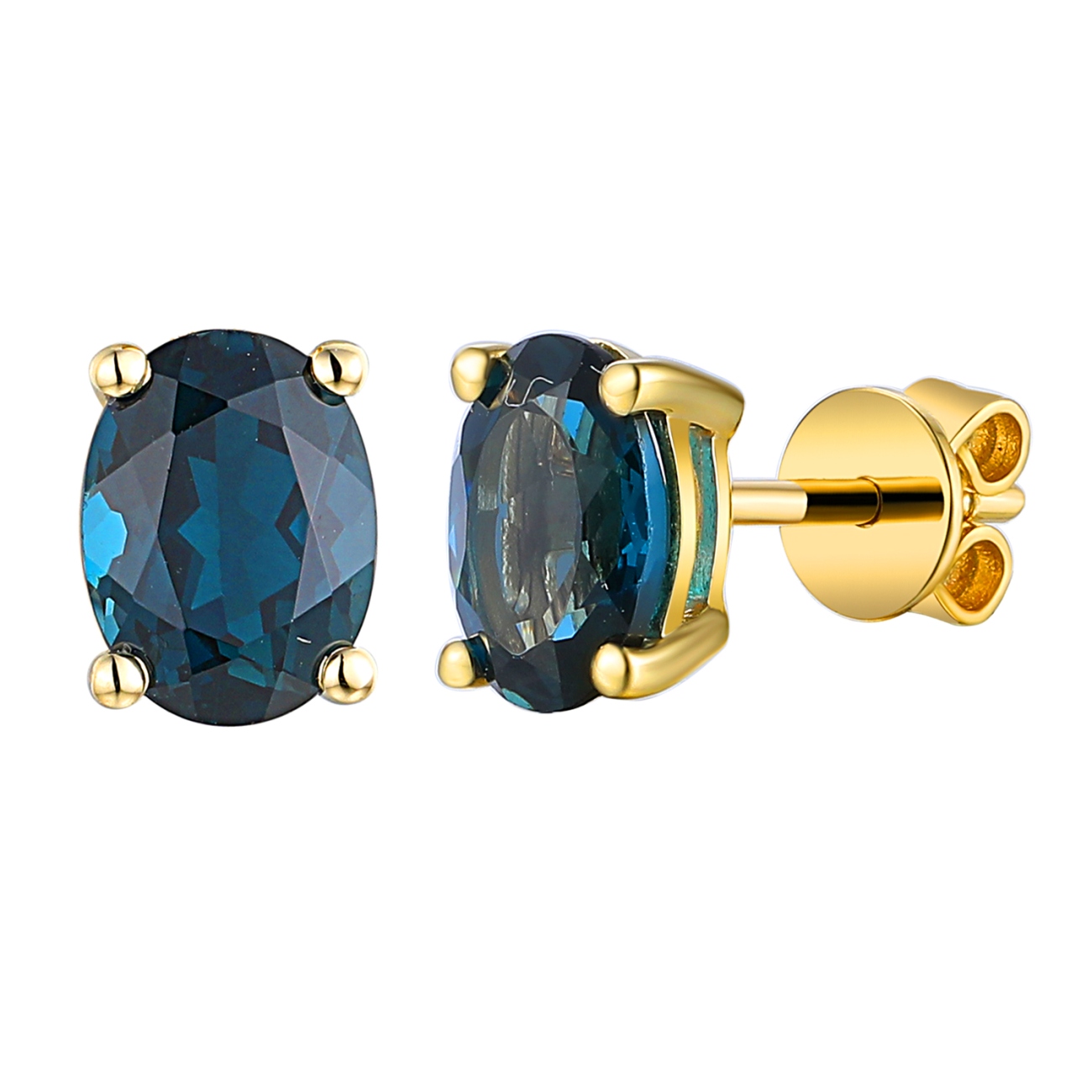 Kolczyki z london blue topazami