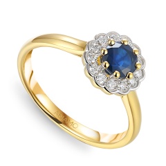 Pierścionek z szafirem i diamentami (R82050 Y SA)