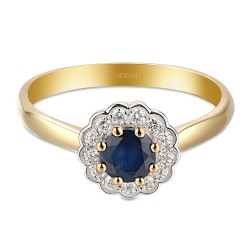 Pierścionek z szafirem i diamentami (R82050 Y SA): 10 - zdjęcie: 4