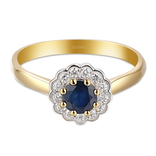 Pierścionek z szafirem i diamentami (R82050 Y SA): 10