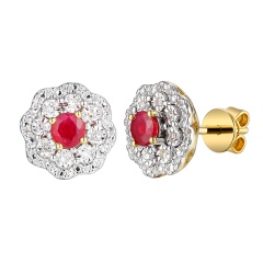 Kolczyki z rubinami i diamentami (E94939 Y S RU)