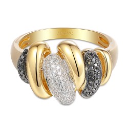 Pierścionek z czarnymi diamentami (R95431 Y BD) - zdjęcie: 4