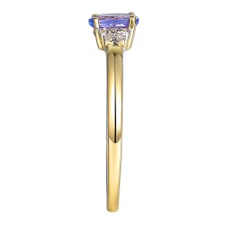 Złoty pierścionek z tanzanitem i diamentami (R30617 Y T): 7 - zdjęcie: 4