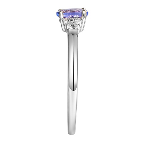 Pierścionek z tanzanitem i diamentami (R30617 W T)