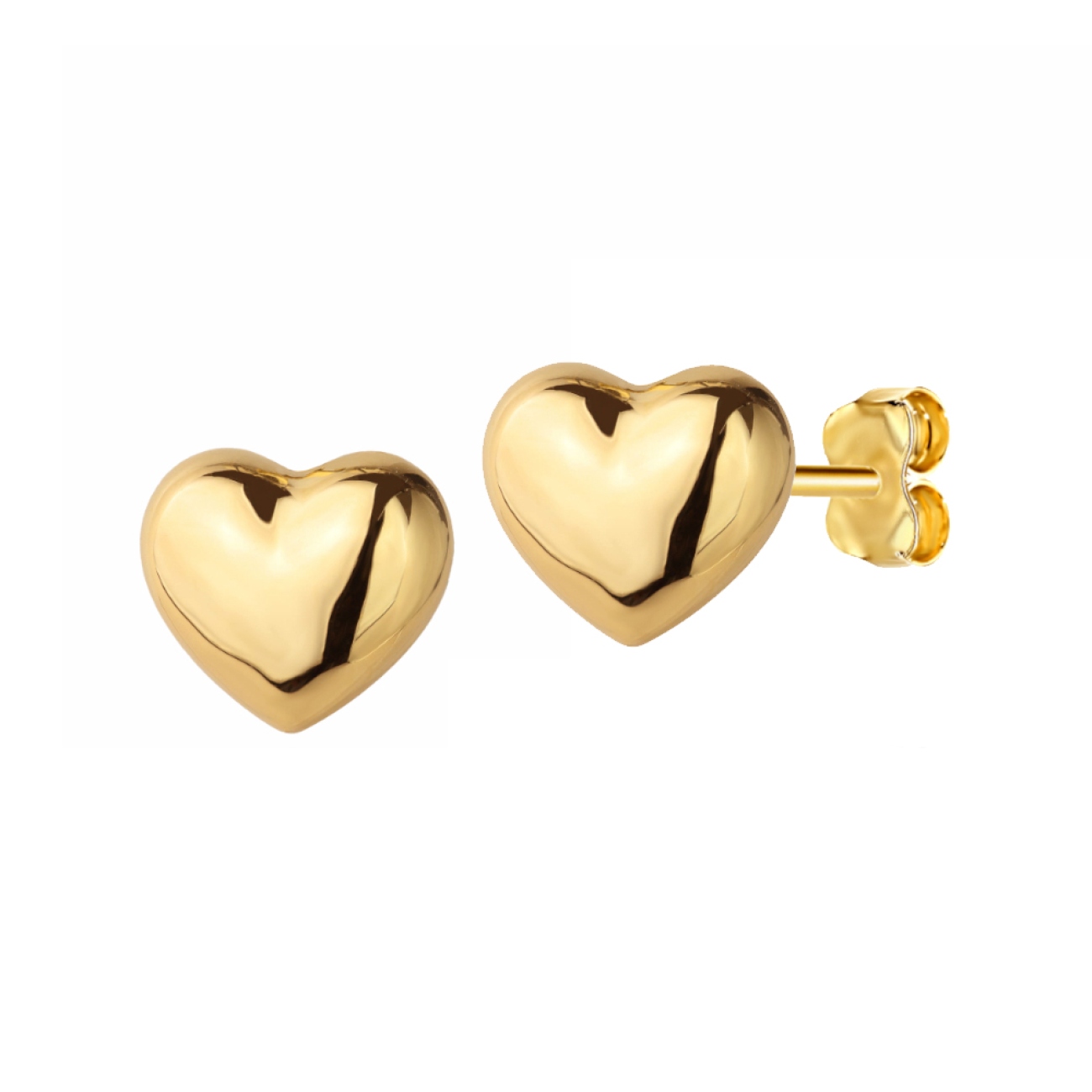 Złote kolczyki serca