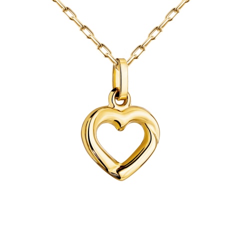 Złota zawieszka serce