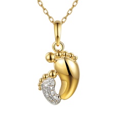 Zawieszka stópki złote z diamentami (P90748 Y C)