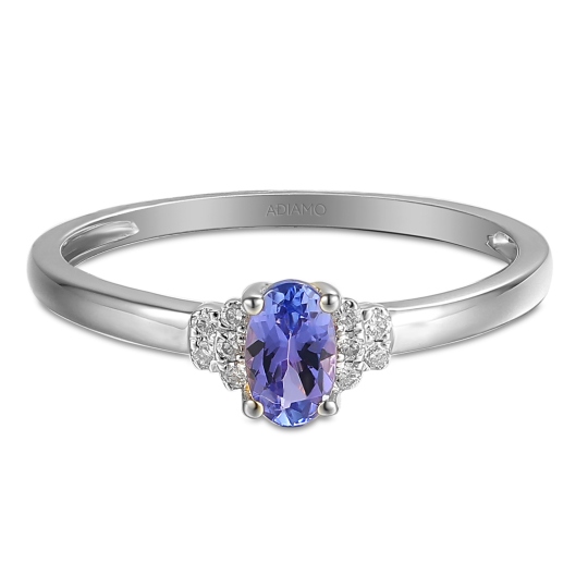 Pierścionek z tanzanitem i diamentami (R30617 W T): 8