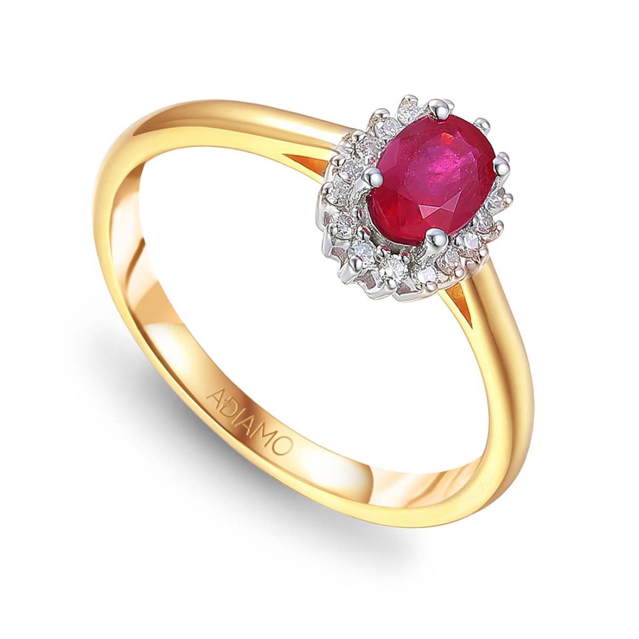 Pierścionek z rubinem i diamentami (R37507 YW RU): 14