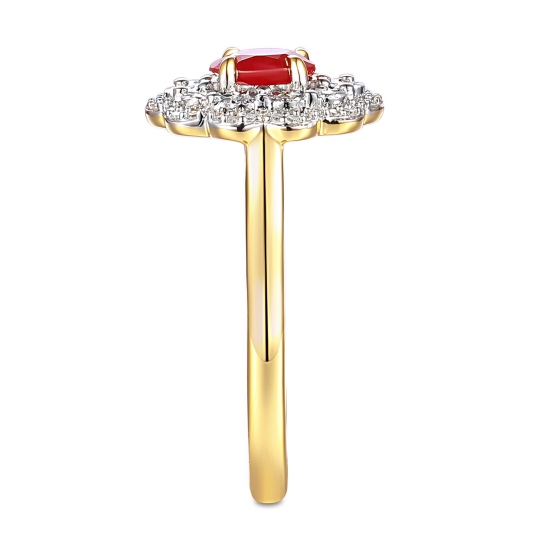 Pierścionek z rubinem i diamentami (R83432 Y RU)