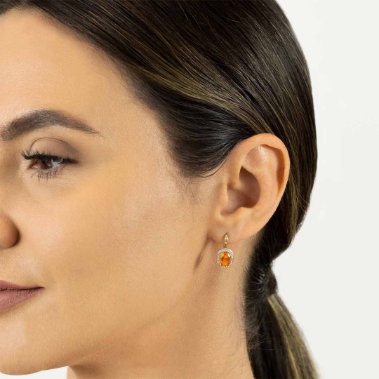 Kolczyki z cytrynami i diamentami (E62898 Y P D CT)